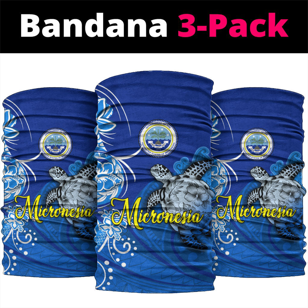 Micronesia Sea Turtle Neck Gaiter Federated States Of Micronesia Tribal Floral Pattern