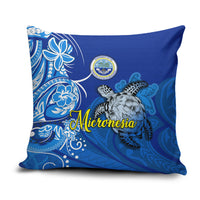 Micronesia Sea Turtle Pillow Cover Federated States Of Micronesia Tribal Floral Pattern