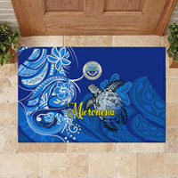 Micronesia Sea Turtle Rubber Doormat Federated States Of Micronesia Tribal Floral Pattern