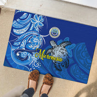 Micronesia Sea Turtle Rubber Doormat Federated States Of Micronesia Tribal Floral Pattern