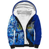 Micronesia Sea Turtle Sherpa Hoodie Federated States Of Micronesia Tribal Floral Pattern