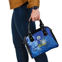 Micronesia Sea Turtle Shoulder Handbag Federated States Of Micronesia Tribal Floral Pattern