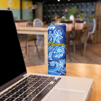 Micronesia Sea Turtle Skinny Tumbler Federated States Of Micronesia Tribal Floral Pattern