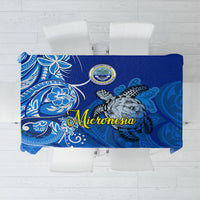 Micronesia Sea Turtle Tablecloth Federated States Of Micronesia Tribal Floral Pattern