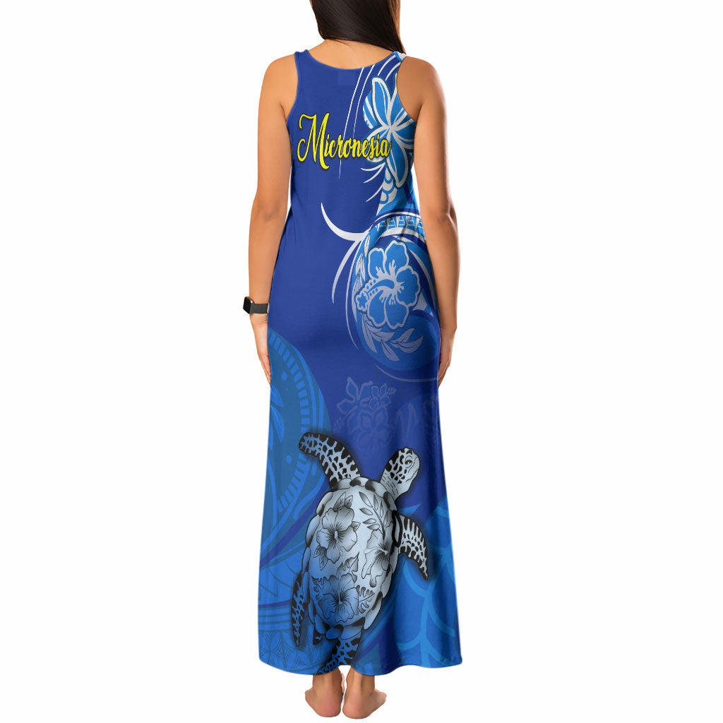 Micronesia Sea Turtle Tank Maxi Dress Federated States Of Micronesia Tribal Floral Pattern