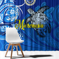 Micronesia Sea Turtle Window Curtain Federated States Of Micronesia Tribal Floral Pattern