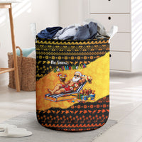 Tropical Christmas In July Santa Claus Laundry Basket Festive Hawaiian With Beach Reindeer Sleigh