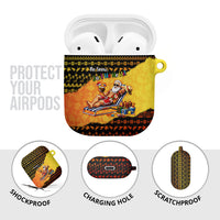 Tropical Christmas In July Santa Claus AirPods Case Festive Hawaiian With Beach Reindeer Sleigh