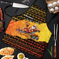 Tropical Christmas In July Santa Claus Apron Festive Hawaiian With Beach Reindeer Sleigh