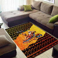 Tropical Christmas In July Santa Claus Area Rug Festive Hawaiian With Beach Reindeer Sleigh