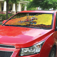 Tropical Christmas In July Santa Claus Auto Sun Shade Festive Hawaiian With Beach Reindeer Sleigh