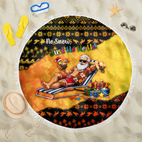 Tropical Christmas In July Santa Claus Beach Blanket Festive Hawaiian With Beach Reindeer Sleigh
