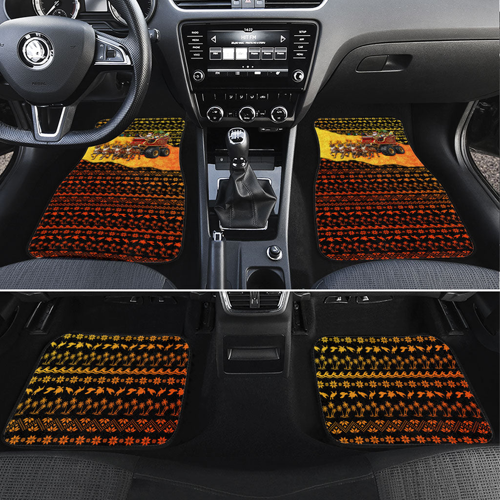 Tropical Christmas In July Santa Claus Car Mats Festive Hawaiian With Beach Reindeer Sleigh