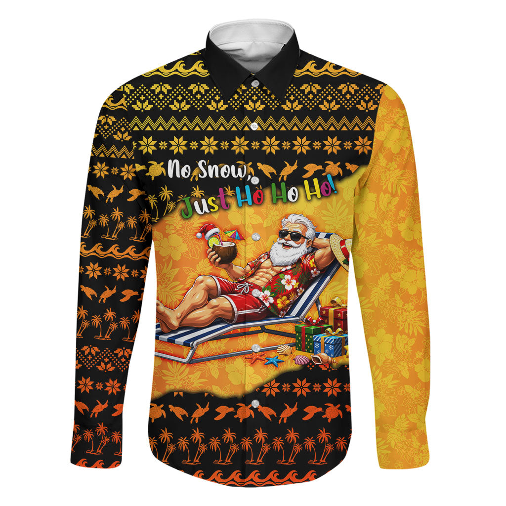 Tropical Christmas In July Santa Claus Family Matching Off Shoulder Short Dress and Hawaiian Shirt Festive Hawaiian With Beach Reindeer Sleigh