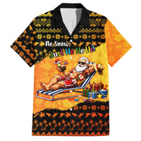 Tropical Christmas In July Santa Claus Hawaiian Shirt Festive Hawaiian With Beach Reindeer Sleigh