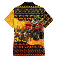 Tropical Christmas In July Santa Claus Hawaiian Shirt Festive Hawaiian With Beach Reindeer Sleigh