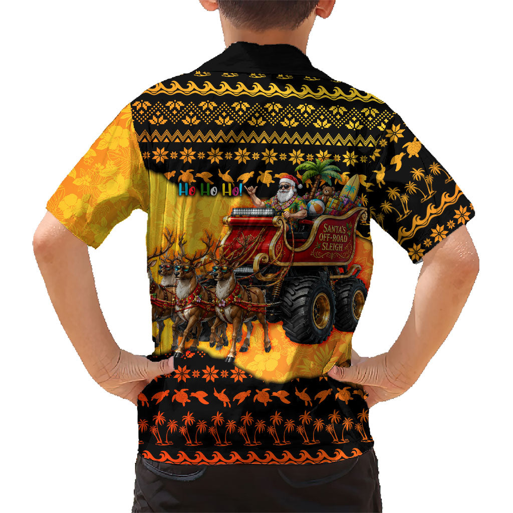 Tropical Christmas In July Santa Claus Hawaiian Shirt Festive Hawaiian With Beach Reindeer Sleigh