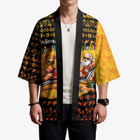 Tropical Christmas In July Santa Claus Kimono Festive Hawaiian With Beach Reindeer Sleigh