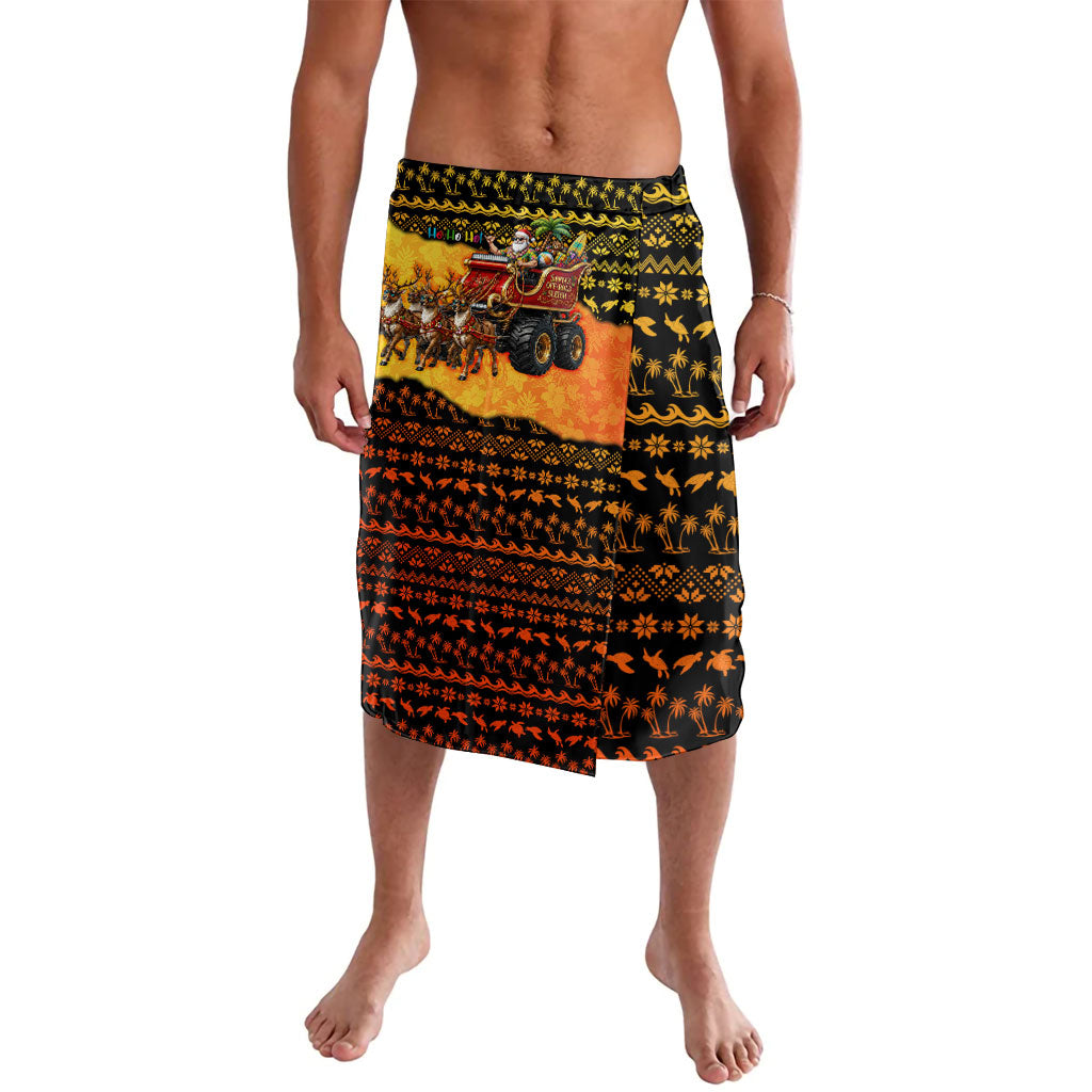 Tropical Christmas In July Santa Claus Lavalava Festive Hawaiian With Beach Reindeer Sleigh