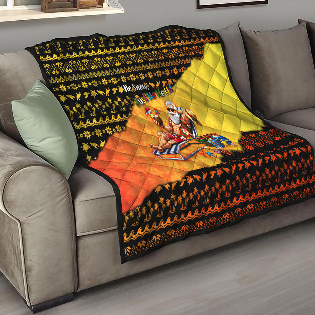Tropical Christmas In July Santa Claus Quilt Festive Hawaiian With Beach Reindeer Sleigh