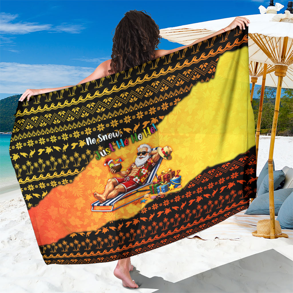 Tropical Christmas In July Santa Claus Sarong Festive Hawaiian With Beach Reindeer Sleigh