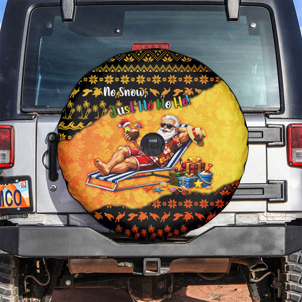 Tropical Christmas In July Santa Claus Spare Tire Cover Festive Hawaiian With Beach Reindeer Sleigh
