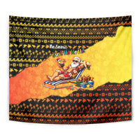 Tropical Christmas In July Santa Claus Tapestry Festive Hawaiian With Beach Reindeer Sleigh