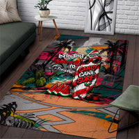 Tropical Christmas In July Candy Cane Surf Area Rug Vibrant Street Art Beach Graffiti Graphic