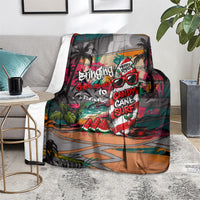 Tropical Christmas In July Candy Cane Surf Blanket Vibrant Street Art Beach Graffiti Graphic