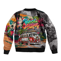Tropical Christmas In July Candy Cane Surf Bomber Jacket Vibrant Street Art Beach Graffiti Graphic