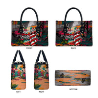 Tropical Christmas In July Candy Cane Surf Leather Bag Vibrant Street Art Beach Graffiti Graphic