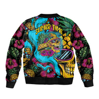 Pineapple Skull Sleeve Zip Bomber Jacket Sumer Time TS04 Unisex Multicolor - Polynesian Pride