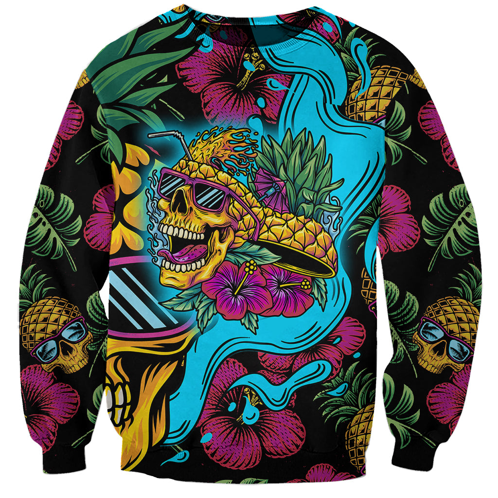 Pineapple Skull Sweatshirt Sumer Time TS04 - Polynesian Pride