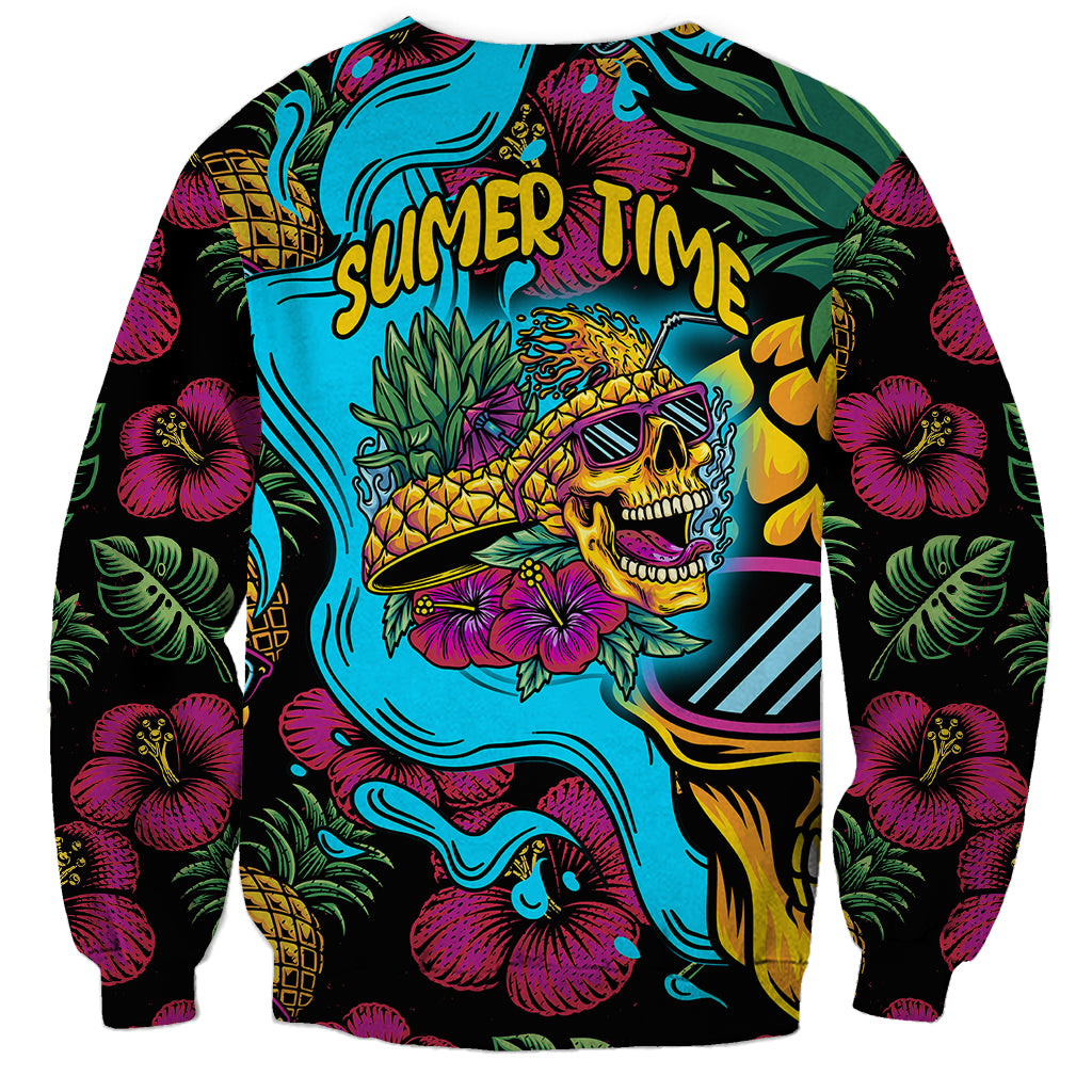 Pineapple Skull Sweatshirt Sumer Time TS04 Unisex Multicolor - Polynesian Pride