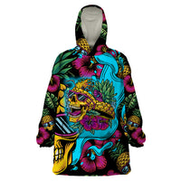 Pineapple Skull Wearable Blanket Hoodie Sumer Time TS04 - Polynesian Pride