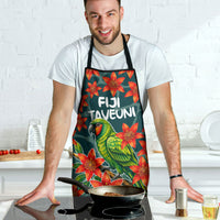 Fiji Taveuni Parrot Apron Tropical Waterfall Landscape With Floral Tribal Pattern