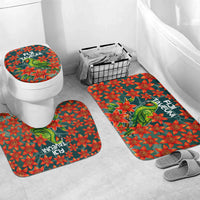 Fiji Taveuni Parrot Bathroom Set Tropical Waterfall Landscape With Floral Tribal Pattern