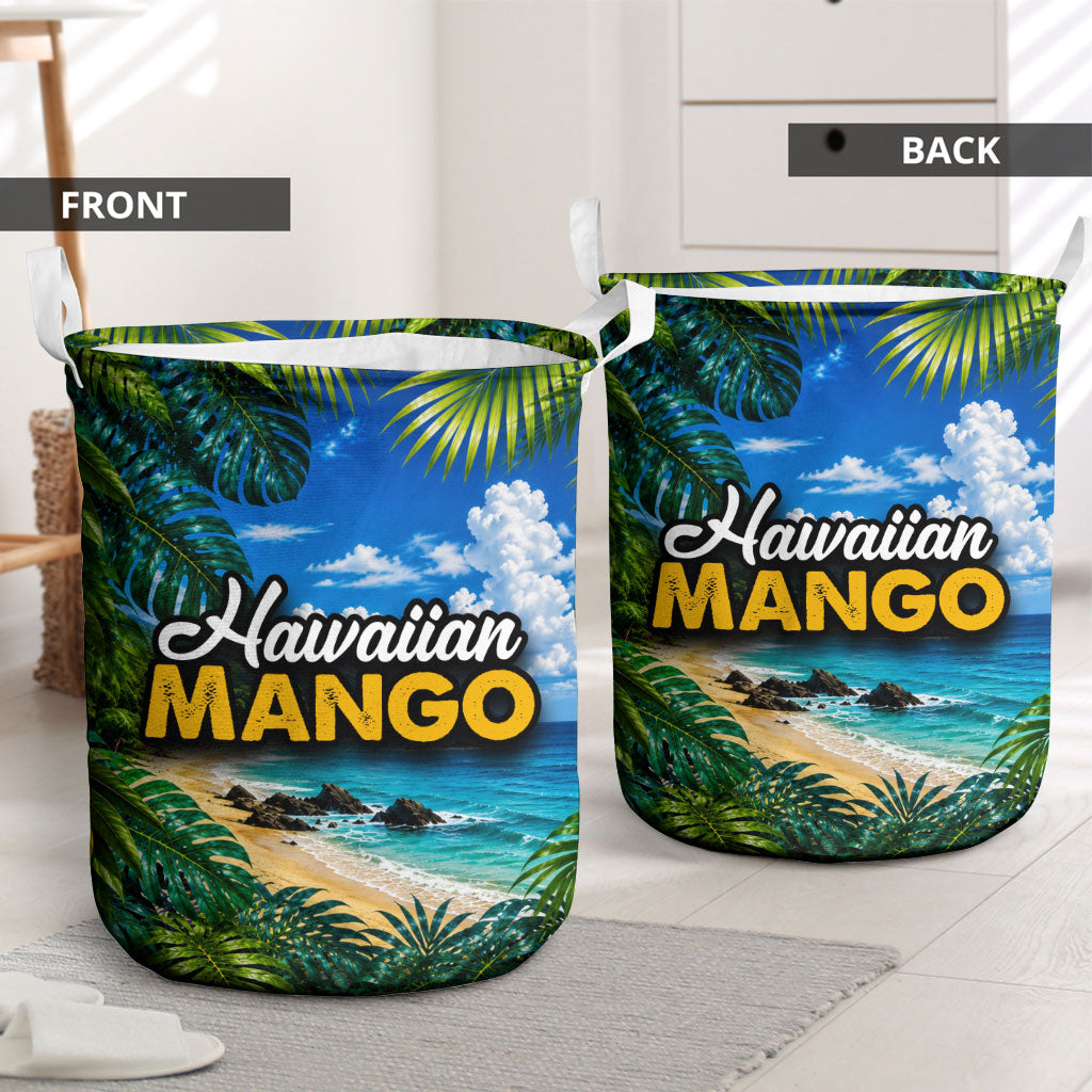 Hawaiian Mango Tropical Beach Laundry Basket Scenic Island Nature Exotic Fruit Graphic