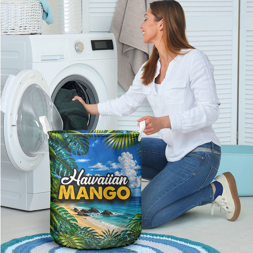 Hawaiian Mango Tropical Beach Laundry Basket Scenic Island Nature Exotic Fruit Graphic