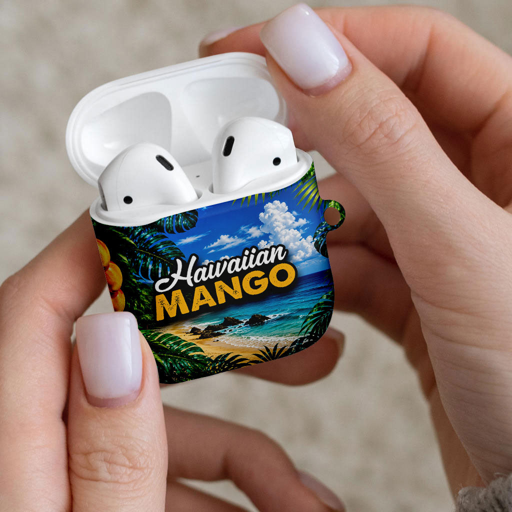 Hawaiian Mango Tropical Beach AirPods Case Scenic Island Nature Exotic Fruit Graphic