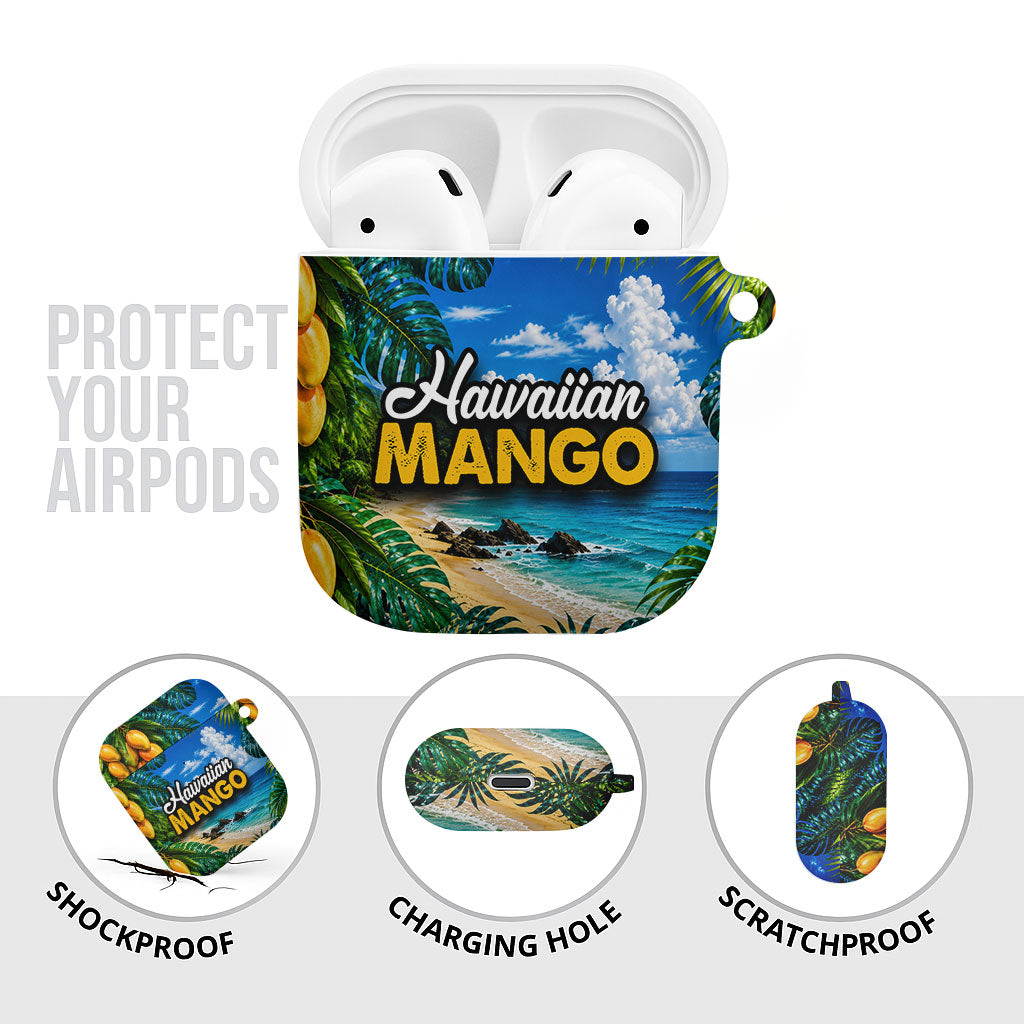 Hawaiian Mango Tropical Beach AirPods Case Scenic Island Nature Exotic Fruit Graphic