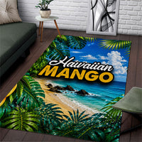 Hawaiian Mango Tropical Beach Area Rug Scenic Island Nature Exotic Fruit Graphic