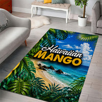 Hawaiian Mango Tropical Beach Area Rug Scenic Island Nature Exotic Fruit Graphic