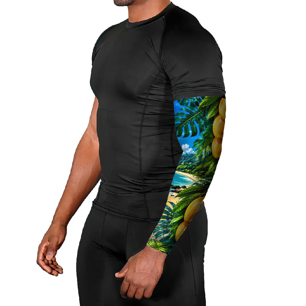 Hawaiian Mango Tropical Beach Arm Sleeves Scenic Island Nature Exotic Fruit Graphic