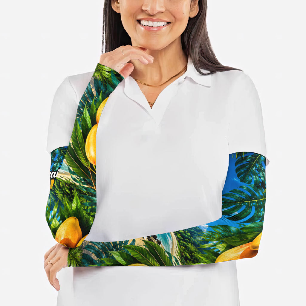 Hawaiian Mango Tropical Beach Arm Sleeves Scenic Island Nature Exotic Fruit Graphic