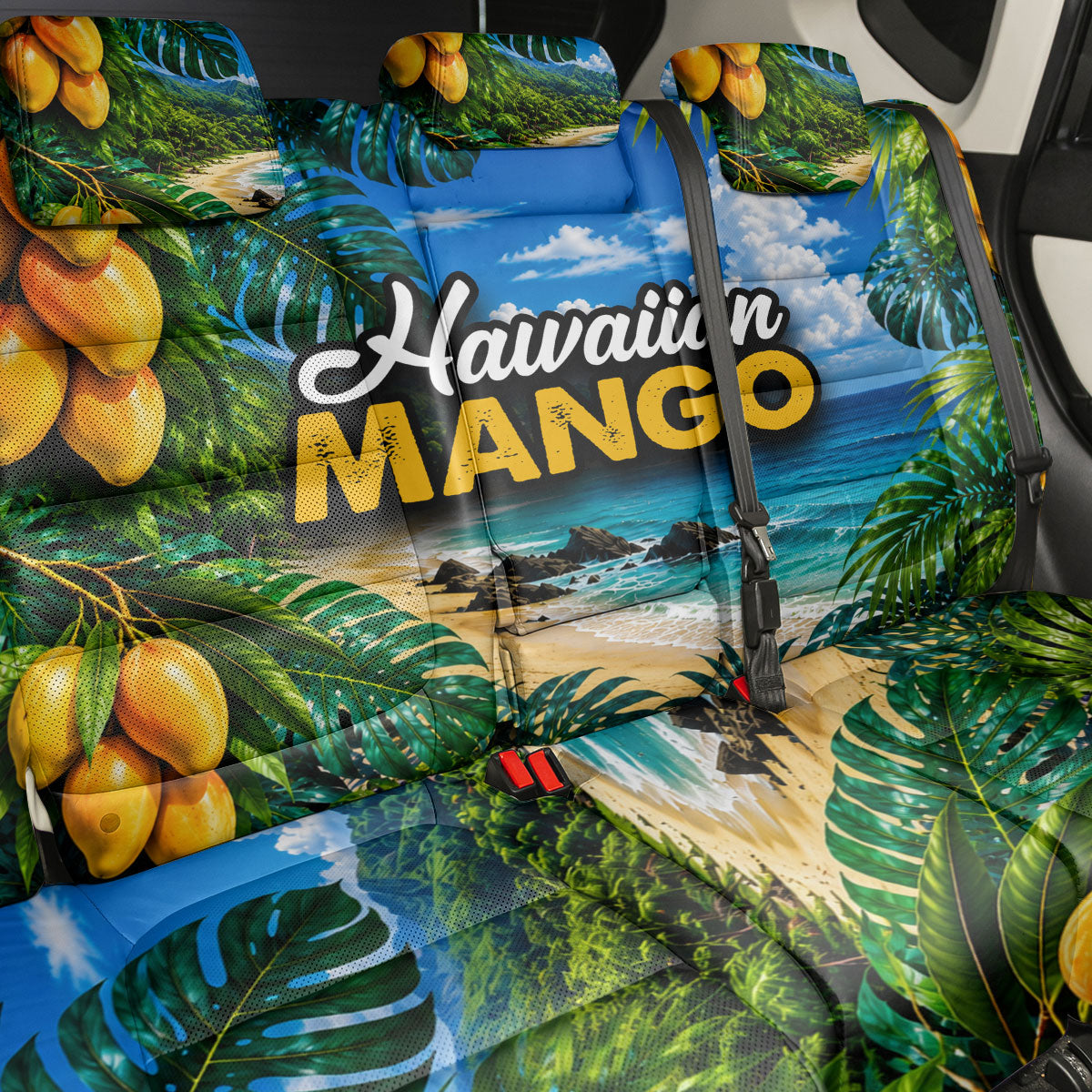 Hawaiian Mango Tropical Beach Back Car Seat Cover Scenic Island Nature Exotic Fruit Graphic