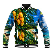 Hawaiian Mango Tropical Beach Baseball Jacket Scenic Island Nature Exotic Fruit Graphic