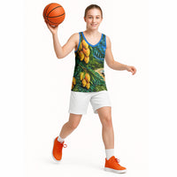 Hawaiian Mango Tropical Beach Basketball Jersey Scenic Island Nature Exotic Fruit Graphic