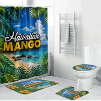 Hawaiian Mango Tropical Beach Bathroom Set Scenic Island Nature Exotic Fruit Graphic