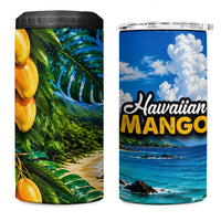Hawaiian Mango Tropical Beach 4 in 1 Can Cooler Tumbler Scenic Island Nature Exotic Fruit Graphic